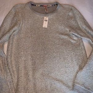 Anthropologie Dolan Silver Shine Metallic Sweater